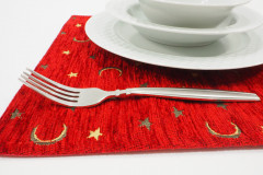 PlaceMat,Table Linens 12x18,Red Arabian Night Pattern Turkish Fabric Table Mat,Table Decoration,Dining Placemats,Kitchen Dining