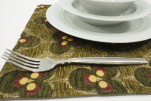 Place Mats, Table Linens 12x18, Moss Green Tiger Eyes Pattern Turkish Fabric Table Mat, Table Decoration, Kitchen Dining Linens