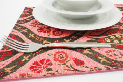 Place Mats, Table Linens 12x18, Pale Pink Morocco Pattern Turkish Fabric Table Mats, Table Decoration, Kitchen Dining Placemats