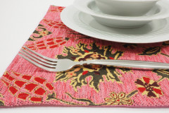 Place Mats, Table Linens 12x18, Pale Pink Topkapi Palace Tulip Pattern Turkish Fabric Table Mat, Table Kitchen Dining Placemats