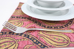 PlaceMats,Table Linens 12x18,Pale Pink Water Line Tulip Pattern Turkish Fabric Table Mat,Table Decoration,Living,Kitchen Dining