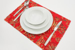 Place Mats, Table Linens 12x18, Red Caucasus Carnation Pattern Turkish Fabric Table Mast, Table Decoration, Home Living, Dining