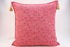 Fabric Pillow,Fabric Pillow 24x24,Pale Pink Arabian Night Pattern Turkish Jacquard Fabric Pillow Cover, Throw And Lumbar Pillow