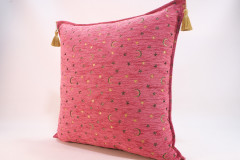 Fabric Pillow,Fabric Pillow 24x24,Pale Pink Arabian Night Pattern Turkish Jacquard Fabric Pillow Cover, Throw And Lumbar Pillow