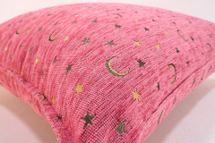 Fabric Pillow,Fabric Pillow 24x24,Pale Pink Arabian Night Pattern Turkish Jacquard Fabric Pillow Cover, Throw And Lumbar Pillow