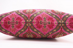 Fabric Pillow, Fabric Pillow 24x24, Mazenda Pink Morocco Pattern Turkish Jacquard Fabric Pillow, Decorative Throw Lumbar Pillow