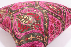 Fabric Pillow, Fabric Pillow 24x24, Mazenda Pink Morocco Pattern Turkish Jacquard Fabric Pillow, Decorative Throw Lumbar Pillow