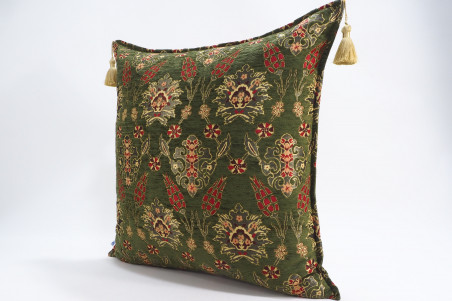 Fabric Pillow,Fabric Pillow 24x24,Moss Green Topkapi Palace Tulip Pattern Turkish Jacquard Fabric Pillow Cover,Throw Pillow Case