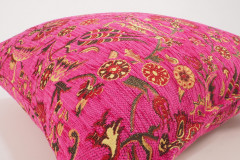 Fabric Pillow,Fabric Pillow 24x24,Mazenda Pink Caucasus Carnation Pattern Turkish Fabric Pillow Case, Decorative Bohemian Pillow