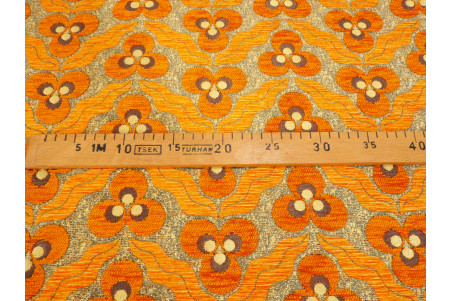 Upholstery Fabric, Turkish Fabric By the Meter, By the Yard, Orange Tiger Eye Pattern Chenille Upholstery Fabric