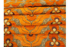 Turkish Upholstery Fabric, Turkish Fabric By the Meter, By the Yard, Orange Tiger Eye Pattern Jacquard Chenille Upholstery Fabri