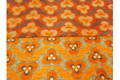 Turkish Upholstery Fabric, Turkish Fabric By the Meter, By the Yard, Orange Tiger Eye Pattern Jacquard Chenille Upholstery Fabri