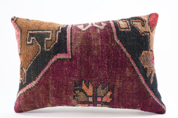 Carpet Pillow, ID 668, Carpet Rug Pillow 16x24, Turkish Rug Pillow, Handmade Pillow, Boho Pillow, Vintage Pillow, Rug Pillow