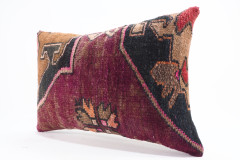 Carpet Pillow, ID 668, Carpet Rug Pillow 16x24, Turkish Rug Pillow, Handmade Pillow, Boho Pillow, Vintage Pillow, Rug Pillow