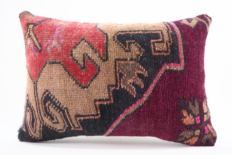 Carpet Pillow, ID 678, Carpet Rug Pillow 16x24, Turkish Rug Pillow, Handmade Pillow, Boho Pillow, Vintage Pillow, Rug Pillow