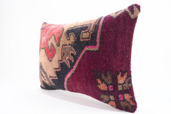 Carpet Pillow, ID 678, Carpet Rug Pillow 16x24, Turkish Rug Pillow, Handmade Pillow, Boho Pillow, Vintage Pillow, Rug Pillow