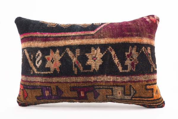 Carpet Pillow, ID 684, Carpet Rug Pillow 16x24, Turkish Rug Pillow, Handmade Pillow, Boho Pillow, Vintage Pillow, Rug Pillow