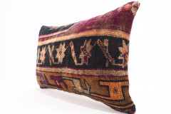 Carpet Pillow, ID 684, Carpet Rug Pillow 16x24, Turkish Rug Pillow, Handmade Pillow, Boho Pillow, Vintage Pillow, Rug Pillow