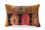 Carpet Pillow, ID 686, Carpet Rug Pillow 16x24, Turkish Rug Pillow, Handmade Pillow, Boho Pillow, Vintage Pillow, Rug Pillow