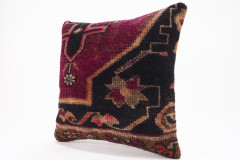 Carpet Pillow, ID 671, Carpet Rug Pillow 18x18, Turkish Rug Pillow, Handmade Pillow, Boho Pillow, Vintage Pillow, Rug Pillow