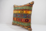 Carpet Pillow, ID 332, Carpet Rug Pillow 18x18, Turkish Rug Pillow, Handmade Pillow, Boho Pillow, Vintage Pillow, Rug Pillow