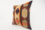 Kilim Pillow, ID 033, Kilim Pillow 16x16, Turkish Kilim Pillow, fabric kilim pillows, kilim pillow cover, decorative pillows