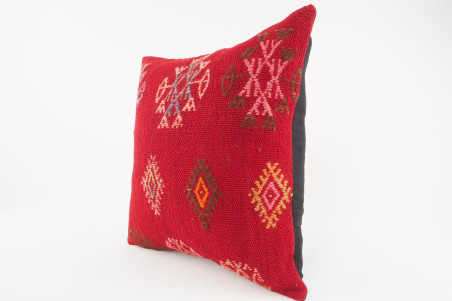 Kilim Pillow, ID 081, Kilim Pillow 16x16, Turkish Kilim Pillow, fabric kilim pillows, kilim pillow cover, decorative pillows