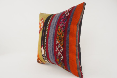 Kilim Pillow, ID 083, Kilim Pillow 16x16, Turkish Kilim Pillow, fabric kilim pillows, kilim pillow cover, decorative pillow