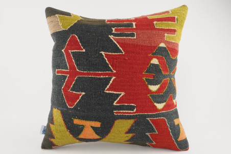 Kilim Pillow, ID 098, Kilim Pillow 16x16, Turkish Kilim Pillow, fabric kilim pillows, kilim pillow cover, decorative pillows