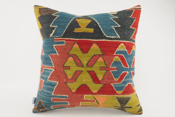 Kilim Pillow, ID 117, Kilim Pillow 16x16, Turkish Kilim Pillow, fabric kilim pillows, kilim pillow cover, decorative pillows