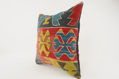 Kilim Pillow, ID 117, Kilim Pillow 16x16, Turkish Kilim Pillow, fabric kilim pillows, kilim pillow cover, decorative pillows