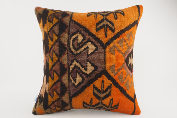 Kilim Pillow, ID 253, Kilim Pillow 16x16, Turkish Kilim Pillow, fabric kilim pillows, kilim pillow cover, decorative pillows