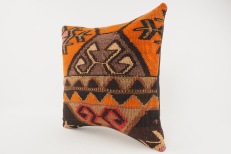 Kilim Pillow, ID 254, Kilim Pillow 16x16, Turkish Kilim Pillow, fabric kilim pillows, kilim pillow cover, decorative pillows