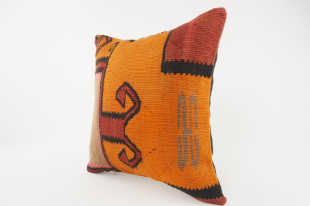 Kilim Pillow, ID 261, Kilim Pillow 16x16, Turkish Kilim Pillow, fabric kilim pillows, kilim pillow cover, decorative pillows