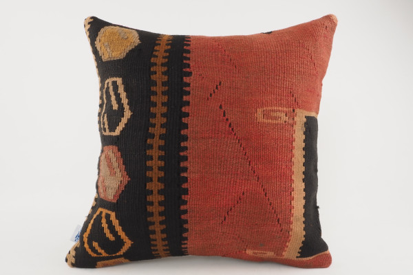 Kilim Pillow, ID 266, Kilim Pillow 16x16, Turkish Kilim Pillow, fabric kilim pillows, kilim pillow cover, decorative pillows