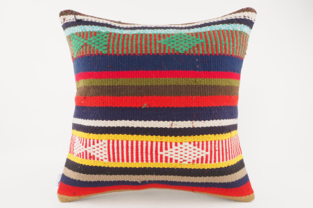 Kilim Pillow, ID 307, Kilim Pillow 16x16, Turkish Kilim Pillow, fabric kilim pillows, kilim pillow cover, decorative pillows