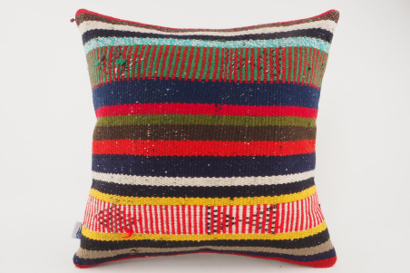 Kilim Pillow, ID 308, Kilim Pillow 16x16, Turkish Kilim Pillow, fabric kilim pillows, kilim pillow cover, decorative pillows