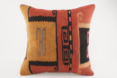 Kilim Pillow, ID 325, Kilim Pillow 16x16, Turkish Kilim Pillow, fabric kilim pillows, kilim pillow cover, decorative pillows