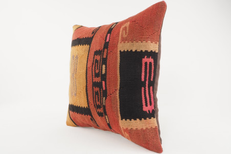 Kilim Pillow, ID 325, Kilim Pillow 16x16, Turkish Kilim Pillow, fabric kilim pillows, kilim pillow cover, decorative pillows