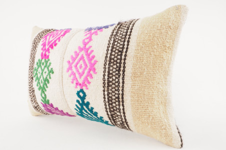 Kilim Pillow, ID 640, Kilim Pillow 12x20, Lumber Pillow, Turkish Kilim Pillow, Throw Pillow, Decorative Pillow, Accent Pillow