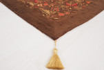 Turkish Bedspread, Twin Size Bed Cover, 6'6X4'6, Brown Caucasus Carnation Pattern Fabric Decorative Cover, Throw Blanket