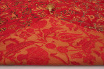 Turkish Bedspread, Twin Size Bed Cover, 6'6X4'6, Red Caucasus Carnation Pattern Fabric Decorative Cover, Throw Blanket