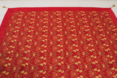 Turkish Bedspread, Twin Size Bed Cover, 6'6X4'6, Red Carnation Pattern Fabric Blankets, Ottoman Decorative Sofa and Bed Cover