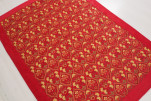 Turkish Bedspread, Twin Size Bed Cover, 6'6X4'6, Red Turkish Carnation Pattern Fabric Decorative Cover, Throw Blanket