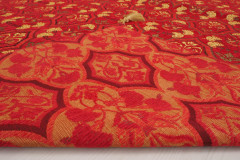 Turkish Bedspread, Twin Size Bed Cover, 6'6X4'6, Red Turkish Carnation Pattern Fabric Decorative Cover, Throw Blanket