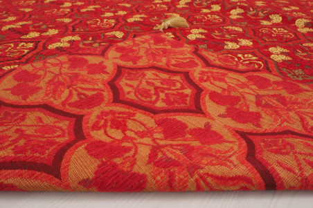 Turkish Bedspread, Twin Size Bed Cover, 6'6X4'6, Red Turkish Carnation Pattern Fabric Decorative Cover, Throw Blanket