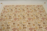 Turkish Bedspread, Twin Size Bed Cover, 6'6X4'6, Beige Turkish Dream Pattern Fabric Decorative Cover, Throw Blanket