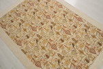 Turkish Bedspread, Twin Size Bed Cover, 6'6X4'6, Beige Turkish Dream Pattern Fabric Decorative Cover, Throw Blanket