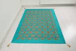 Turkish Bedspread, Twin Size Bed Cover, 6'6X4'6, Turquoise Blue Topkapi Palace Tulip Pattern Fabric Decorative Cover Blanket