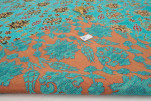 Turkish Bedspread, Twin Size Bed Cover, 6'6X4'6, Turquoise Blue Topkapi Palace Tulip Pattern Fabric Decorative Cover Blanket